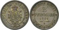 Sachsen 2 Pfennige Sachsen Königreich Johann 2 Pfennig 1866 B Dresden Buschick J. 122 AKS 153