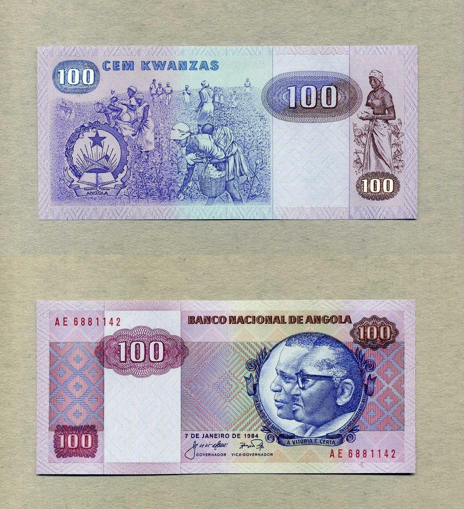 Angola 100 Kwanzas Banknote UNC, Foreign World Banknotes Collection Paper Money.-gifts for him. Paper Money