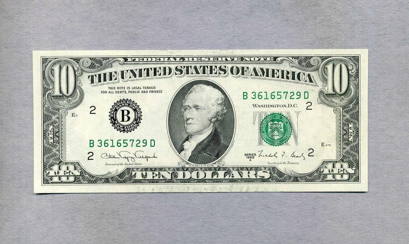 USA 10 Dollars 1988A P.482-B - New York - unc / GEM UNC - MA-Shops Гарантия...
