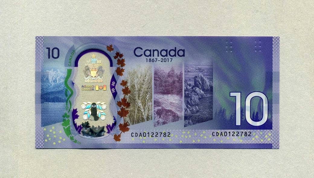 10 Dollars New Design 17 Canada 17 Polymer Banknote 150th Anniversary Of Canada Unc Gem Unc Ma Shops