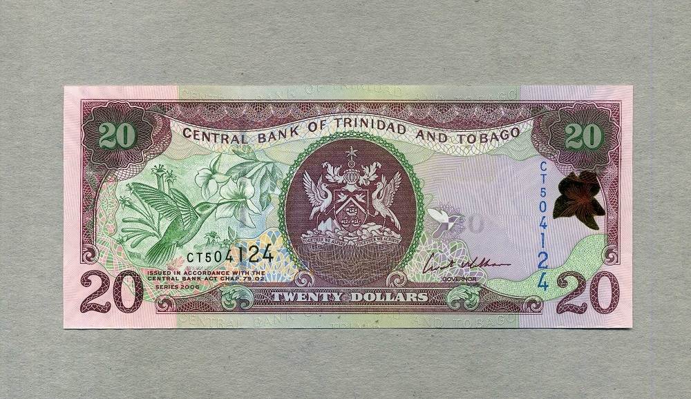 Trinidad Tobago 20 Dollars 2006 P 49a Unc GEM UNC MA Shops   837 P49a 1749 