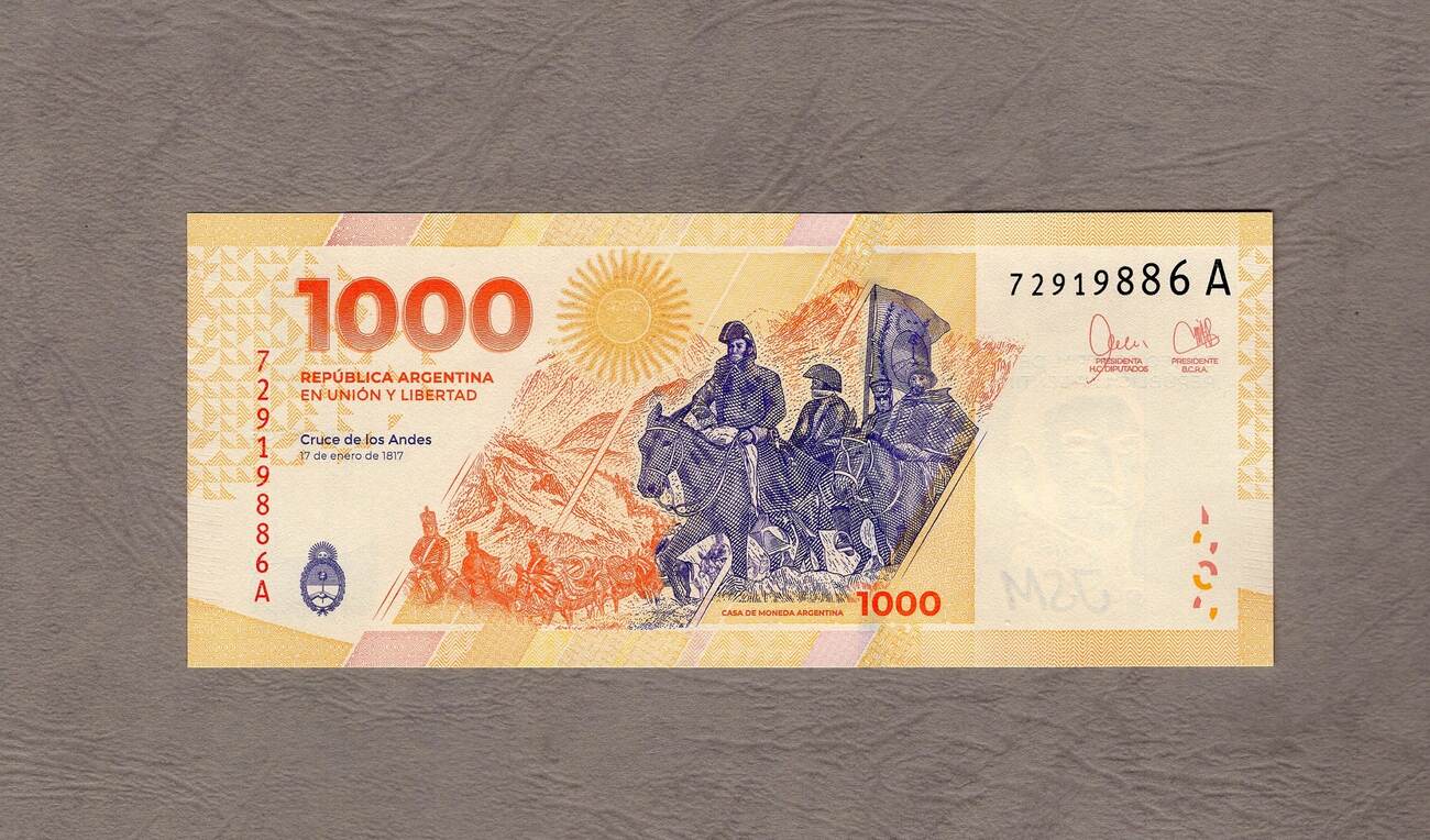 Argentinen 1.000 Pesos 2023 - Serie A - Jose Francisco de San Martin - unc  / GEM UNC | MA-Shops