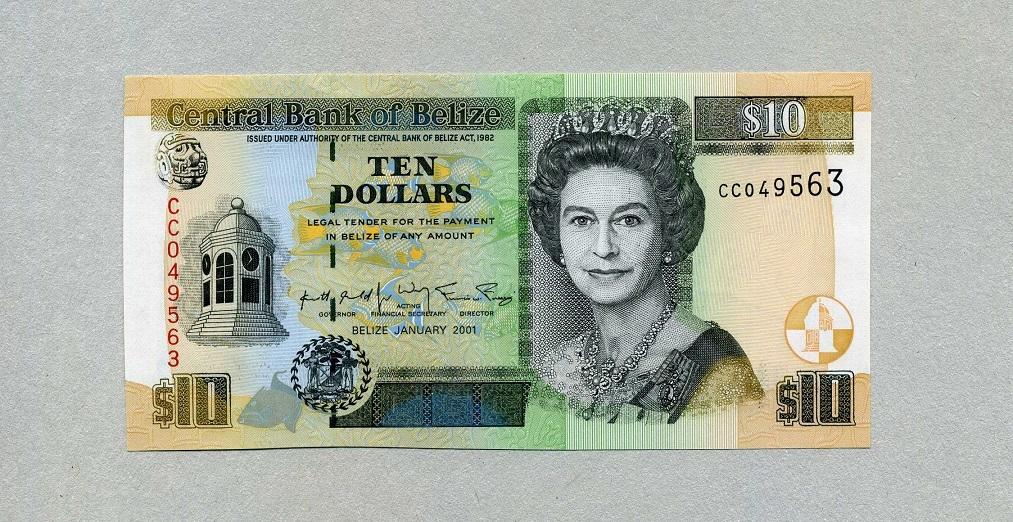 Belize 10 Dollars Jan.2001 P.62b unc / GEM UNC | MA-Shops