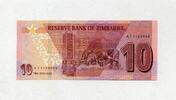 Zimbabwe 10 Dollars P.103a - Gebäude der Reserve Bank of Zimbabwe Harare - Kaffernbüffel - -