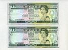 Fidschi Inseln 2x1 Dollar P.89a -