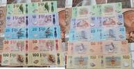 Fiji-Insel 5-100 Dollars - 2 zusammenhängende Banknoten - Neuste Polymerausgabe 2026 - -