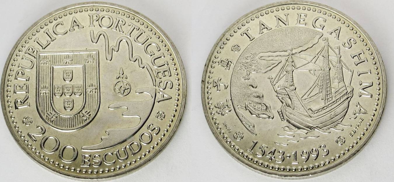 Эскудо 1993. Португалия 1993 200 эскудо Танегасима. Монеты Португалии. Португалия 1993. Набор монет Португалии 200 эскудо 1993 года.