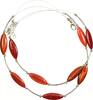 Schmuck Collier / Kette Collier Kette mit 9 Perlen (Koralle/Steine?) -
