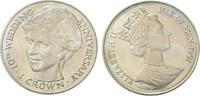 Isle of Man 1 Crown 10. Jahrestag - Hochzeit von Prinz Charles und Prinzessin Diana -