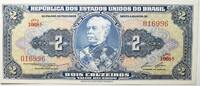 Brasilien 2 Cruzeiros Druck Blau/Orange - American Banknote Companie -