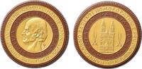 Deutschlamd Medaille Meissener Porzellanmedaille, braun Teilvergoldet -