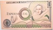 Grossbritannien Test Die One United Kingdom Bank of England Test Die One Trial Banknote Pink Version -