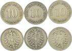 Deutschland 3 x 10 Pfennig Lot von 3 X 10 Pfennig kleiner Adler -