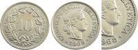 Schweiz 10 Rappen Stempelfehler C und leichte Dezentrierung -