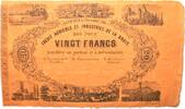 Schweiz 20 Francs Freiburg, Agricultural and Industrial Credit of Broye, 1. Dezember 1866 -