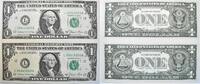 USA 1 Dollar 2 X 1 Dollars 1981 - Bogenteil von Scheinen -