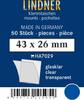 Lindner Klemmtaschen-Zuschnitte Klar 43 x 26 mm (50 Stück) HA7029 Neu -
