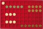 Lindner Münztableau für 77 Münzen bis 24 mm Ø - Rot 2329-77 Neu -