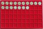 Lindner Münztableau für 60 Münzen bis 27 mm Ø - Rot 2329-60 Neu -