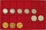 Lindner Münztableau für 24 Münzen bis 45 mm Ø - Rot 2329-24 Neu -