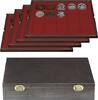 Lindner Echtholzkassette CARUS mit 4 Tableaus für 80 Münzen 2494-2 Neu -