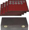 Lindner Echtholzkassette CARUS mit 4 Tableaus für 120 Münzkapseln 2494-9 Neu -