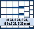 Safe Tableau für Combi-Kassette NOVA DeLuxe für 27 Münzen mit versch.Ø 63681 Neu -