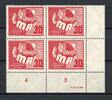 DDR DDR MiNr. 250 DV postfrisch im 4er Block Eckrand ur MiNr. 250 DV im 4er Block Eckrand ur -
