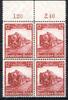 Deutsches Reich Deutsches Reich MiNr. 581 postfrisch als 4er Block Oberrand MiNr. 581 als 4er Block Oberrand -