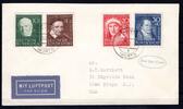 Bund Bund MiNr. 143-146 Ersttagsbriefe/ FDC als Luftpost MiNr. 143-146 als Luftpost -
