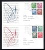 Bund Bund Heuss lumogen MiNr. 179 y ff Ersttagsbriefe/ FDC auf 2 Belegen MiNr. 179 y ff Heuss lumogen auf 2 Belegen -
