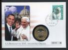 Vatikan Numisbrief 2009 Papst Benedikt XVI trifft Obama -