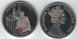 1 CROWN 2004 GIBRALTAR COLORED  UNC COIN YEAR KM#1146 POPPY Winston Churchill