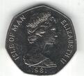 50 PENCE 1981 ISLE OF MAN  UNC COIN YEAR KM#70.2 VIKING SHIP