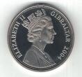 1 CROWN 2004 GIBRALTAR COLORED  UNC COIN YEAR KM#1146 POPPY Winston Churchill