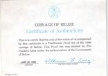 1 CENT 1980 BELIZE PROOF 8 DIF COINS SET  - 10$ YEAR KM#43-60 BIRDS BOX COA Cu-Ni