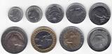 100 DINARS ALGERIA 9 DIF UNC COINS SET 1/4 -  1992-2010 YEARS BIMETAL EAGLE LION
