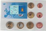 1 CENT 2008 NETHERLANDS ANTILLES 8 DIF UNC set  - 2 EURO YEAR PATTERN ESSAI PROVA
