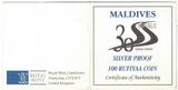 100 RUFIYAA 1998 MALDIVES SILVER PROOF  COIN YEAR 30th REPUBLIC PCGS PR68 TOP