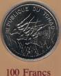 100 FRANCS 1982 TCHAD CHAD  UNC COIN YEAR KM#3