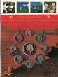 1 PENNY 2006 ISLE OF MAN 9 DIF BU COINS SET  - 5 POUNDS BIMETAL YEAR MINT PACKAGE