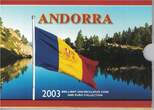 10 CENTIMES 2003 ANDORRA 7 DIF UNC COINS SET 1 -  YEAR MINT PACK + 2 x 1 EURO