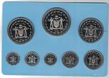 01 - 10 n. Chr. BELIZE PROOF 8 DIF COINS SET 0.01 - 10$ 1981 YEAR KM#65 SPOONBILL BOX COA Cu-Ni