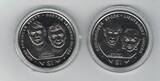 1996 LIBERIA 2 x 1$ UNC COINS YEAR KM#210 KM#213 STAR TREK SPOCK SCOTT BOX COA