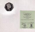 50 PENCE 1990 ISLE OF MAN  PROOF COIN YEAR KM#282 CHRISTMAS FERRY BOAT SHIP + COA