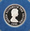 1 POUND 1992 JERSEY - RARE SILVER PROOF  COIN YEAR KM#87a SHIELD