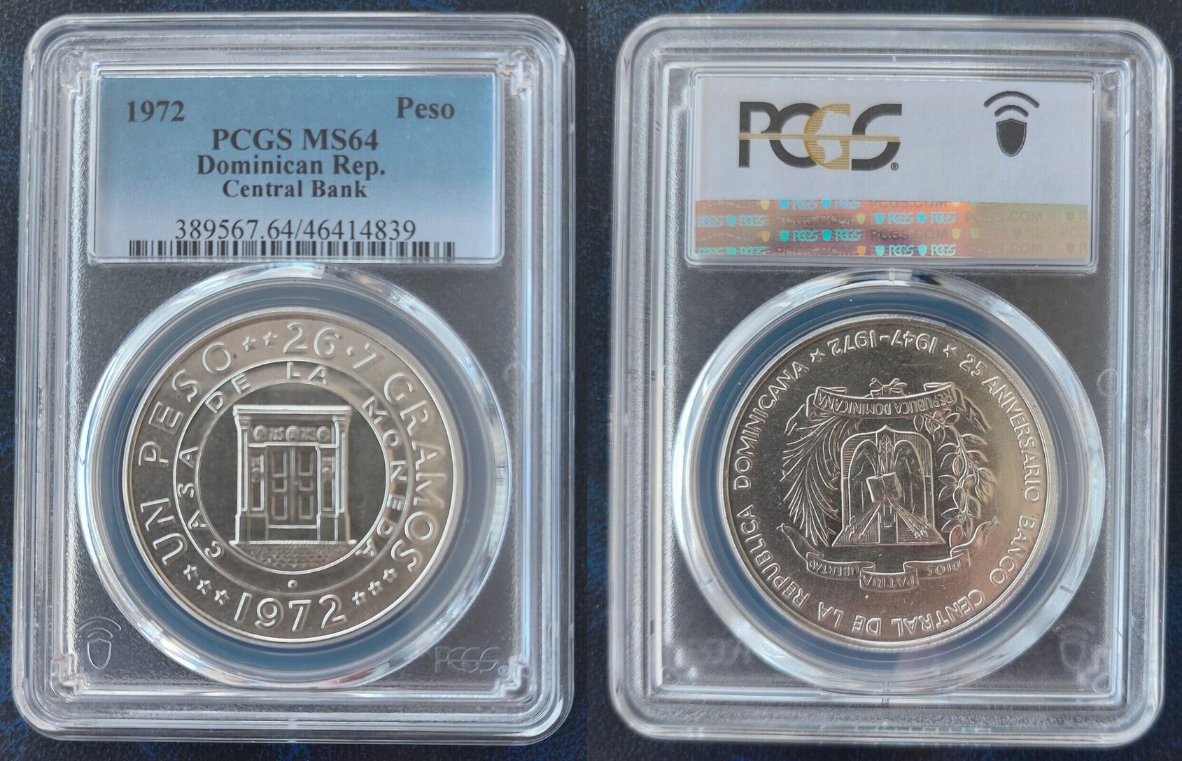 1 PESO 1972 DOMINICAN REPUBLIC SILVER UNC COIN YEAR KM 34 CENTRAL BANK 1-peso-1972-dominican-republic-silver-unc-coin-year-km-34-central-bank