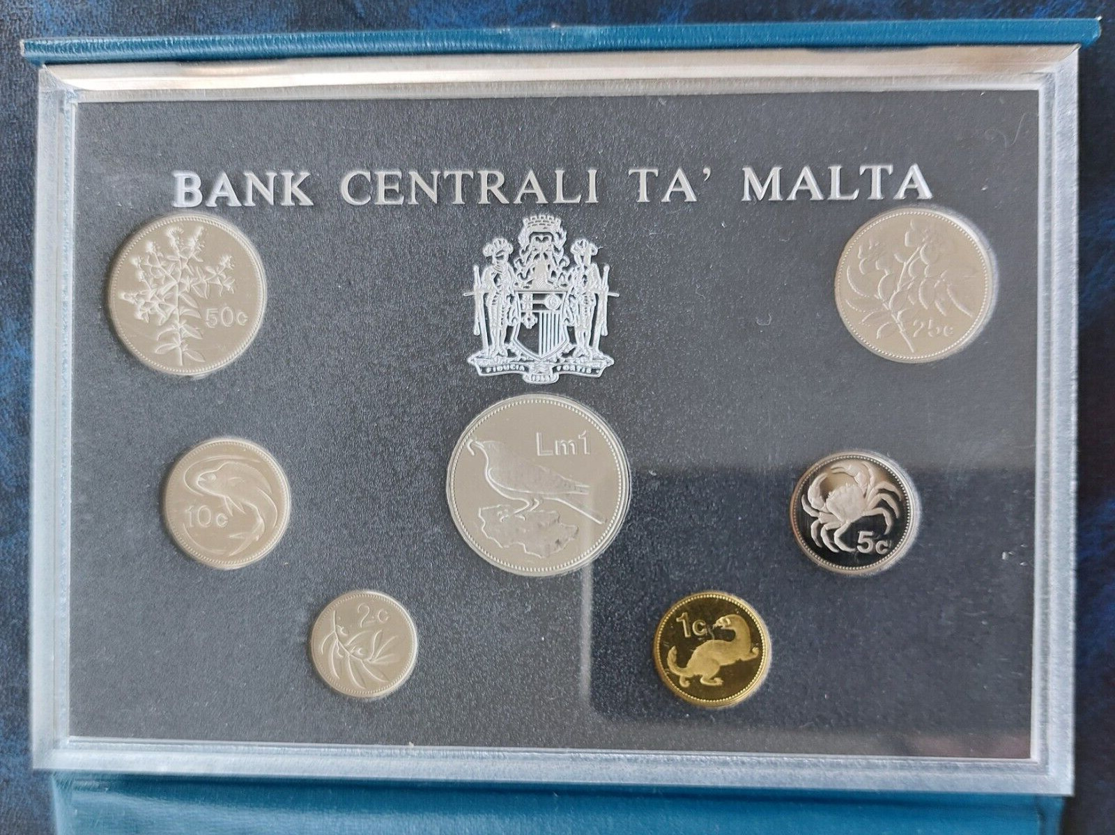 1 CENT 1986 MALTA RARE PROOF 7 DIF COINS MINT SET 1 LIRA YEAR