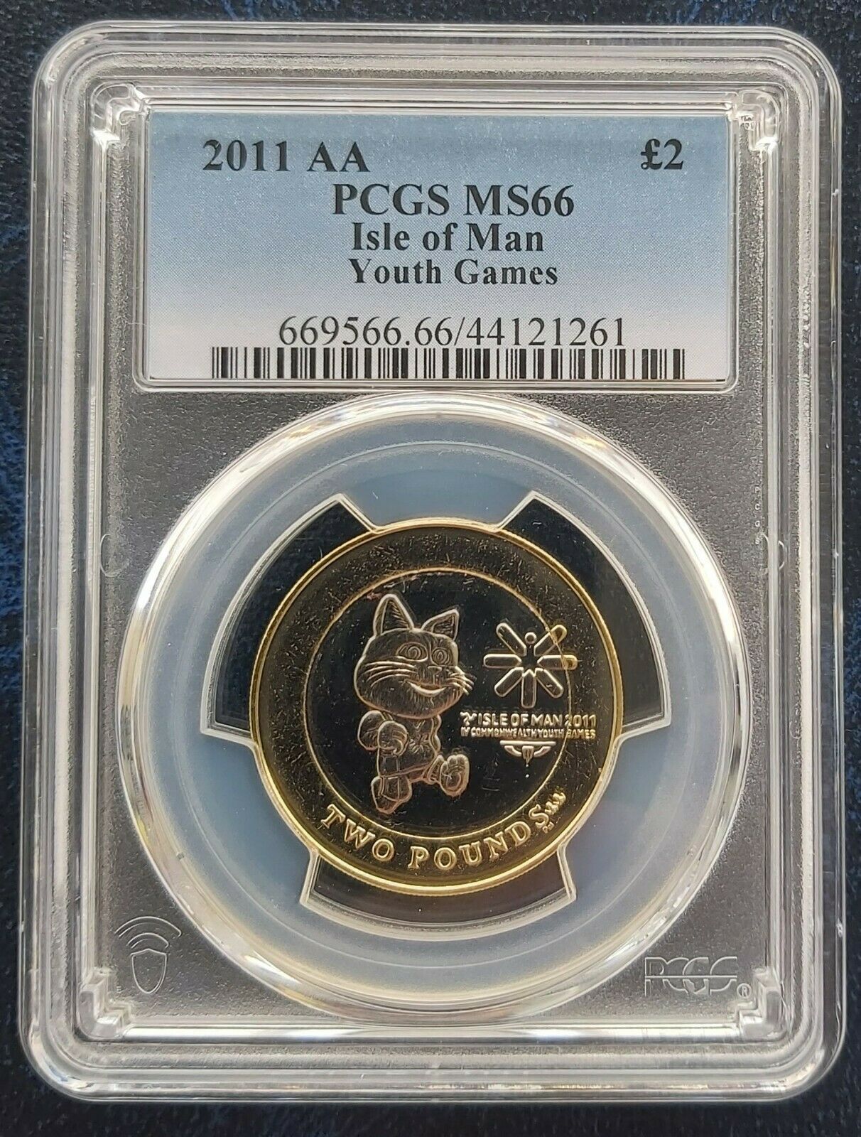 2 POUND 2011 ISLE OF MAN BIMETAL £2 UNC COIN KM#1476 YOUTH GAMES TOSHA ...