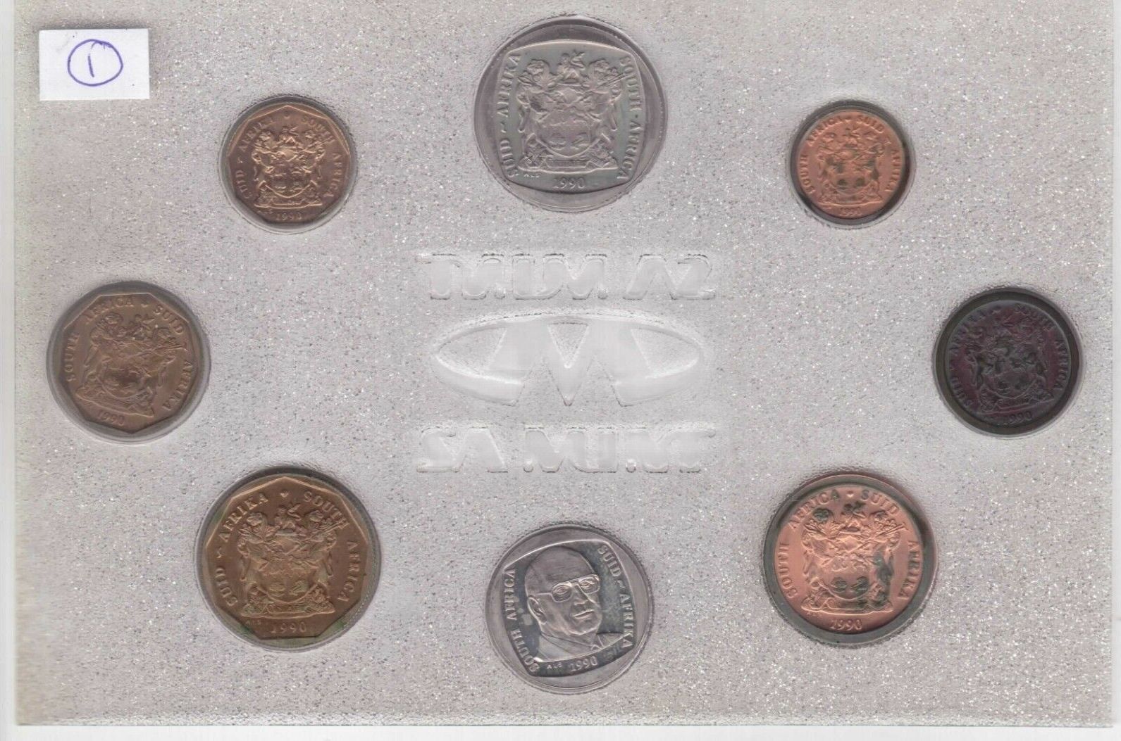 1 CENT 1990 PW SOUTH AFRICA RARE EXTREMELY MINT 8 DIF COINS SET - 2 ...